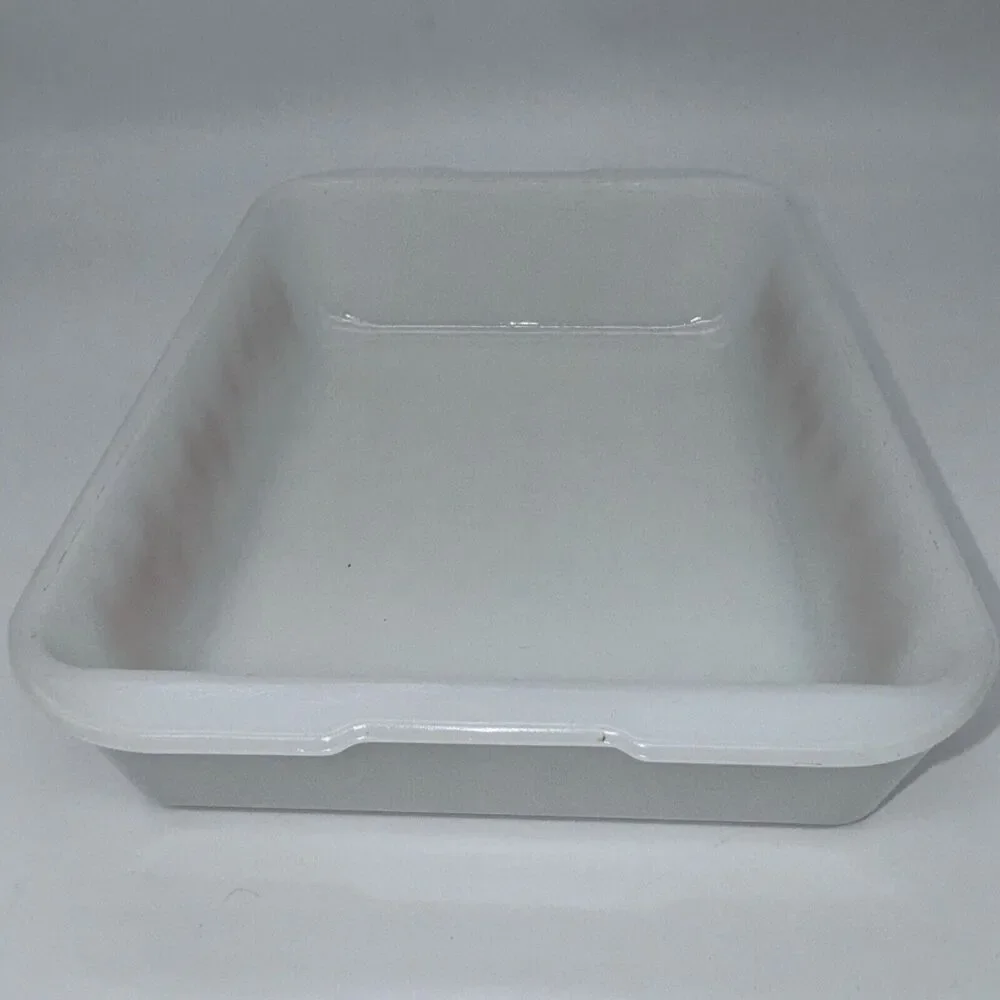 VTG White Ceramic Baking‎ Dish with Copper Wheat Pattern Farmhouse Kitchen Decor